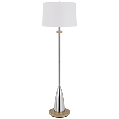 150W 3 way Lockport metal floor lamp with rubber wood base