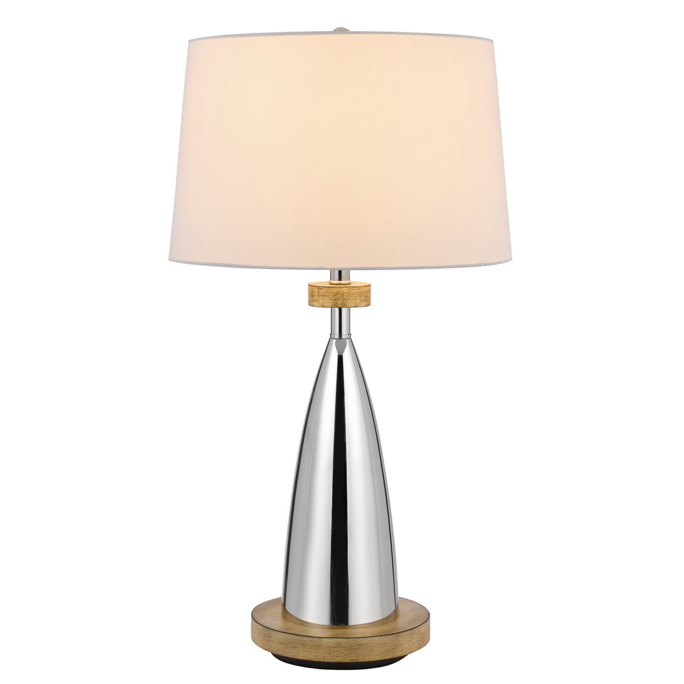 150W 3 WAY LOCKPORT METAL TABLE LAMP WITH FAUX WOOD FINISH