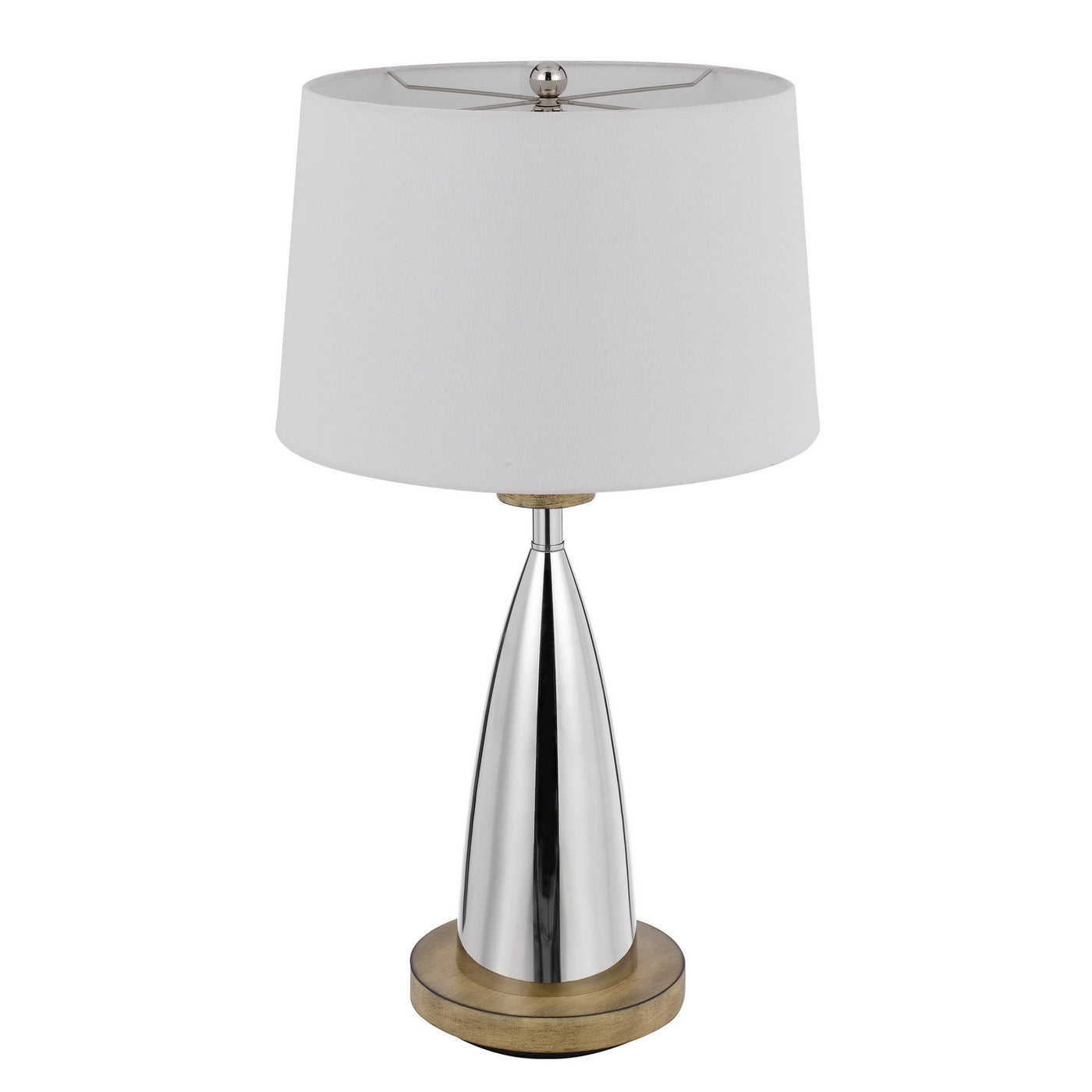 150W 3 WAY LOCKPORT METAL TABLE LAMP WITH FAUX WOOD FINISH