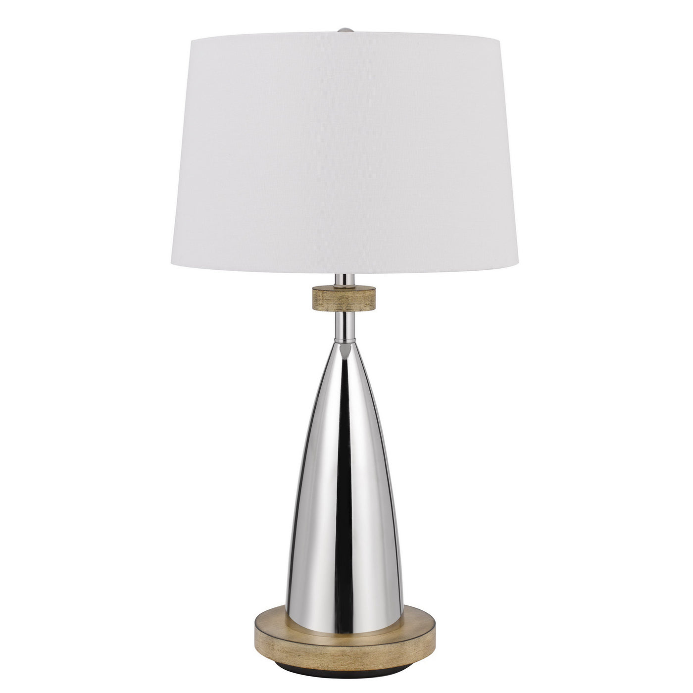 150W 3 way Lockport metal table lamp with faux wood finish