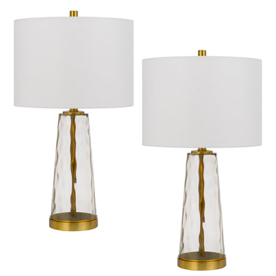 100W Heber glass table lamp. Priced and sold as pairs