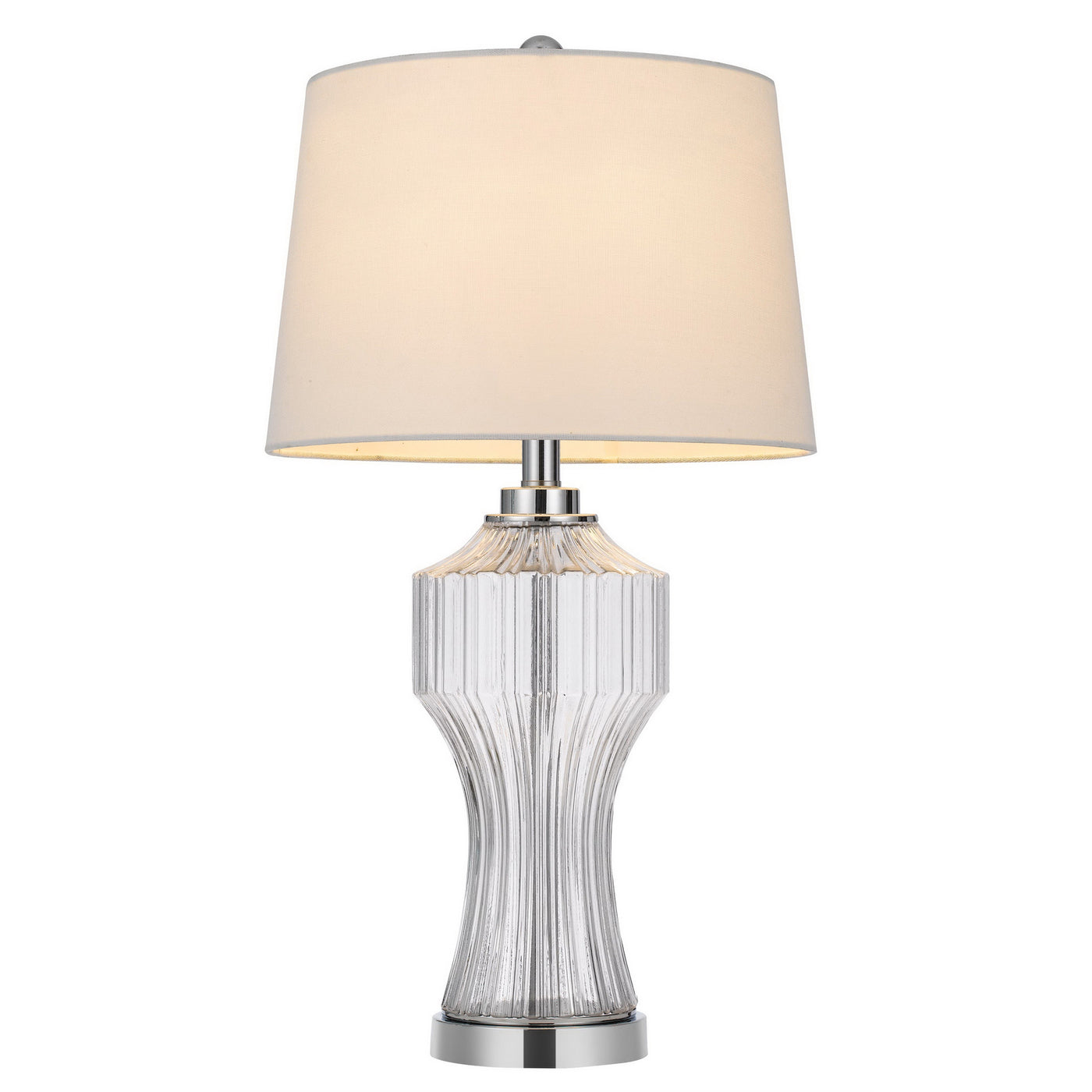 100W 3 WAY RESTON COLUMN GLASS TABLE LAMP