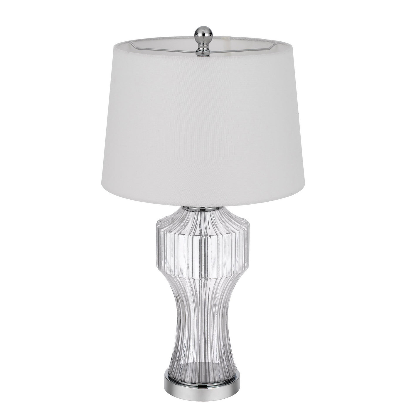 100W 3 WAY RESTON COLUMN GLASS TABLE LAMP