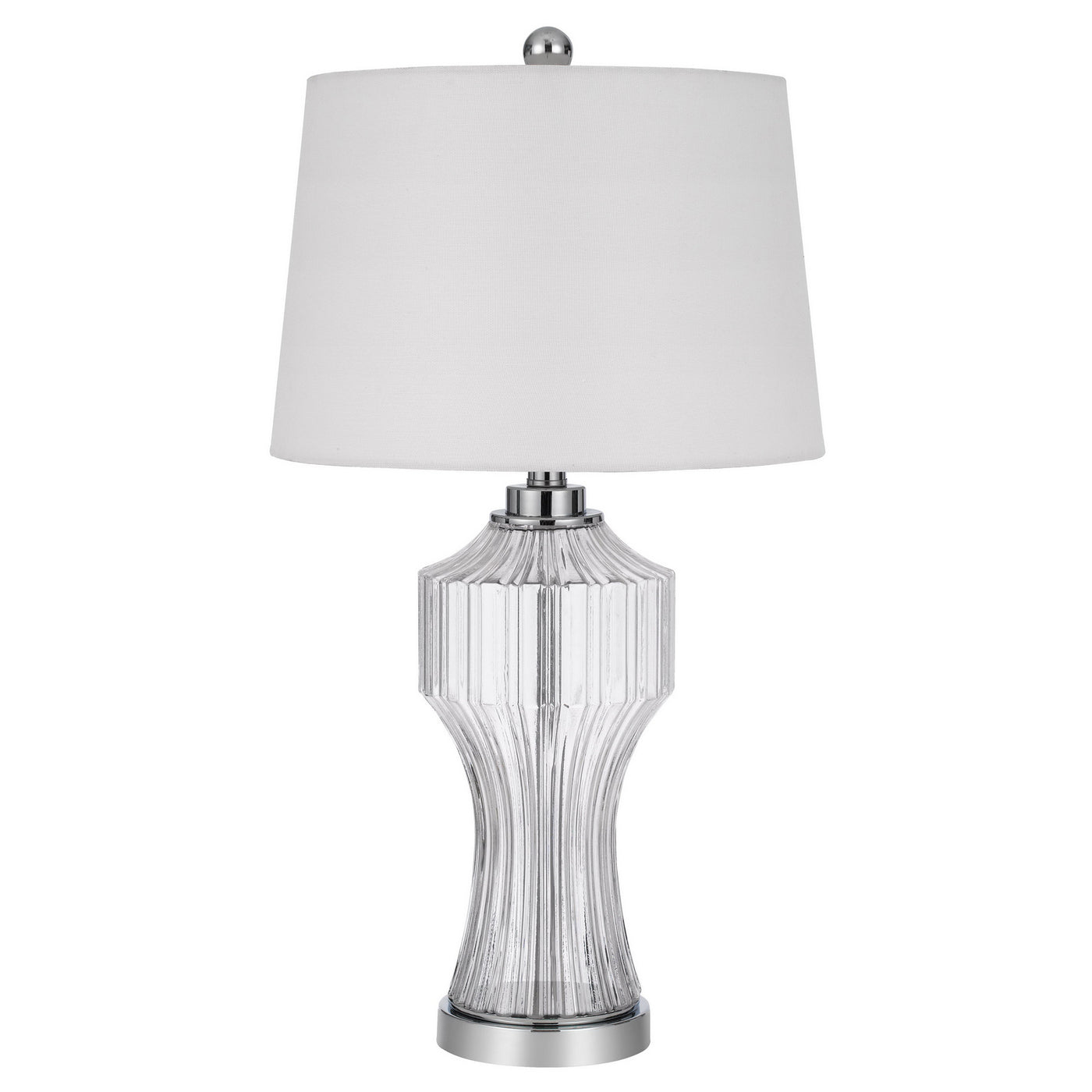 100W 3 way Reston column glass table lamp