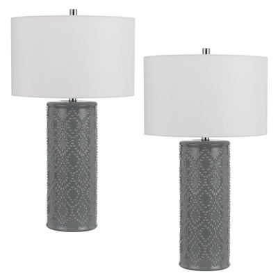 150W 3 way Castine ceramic table lamp. Priced and sold as pairs