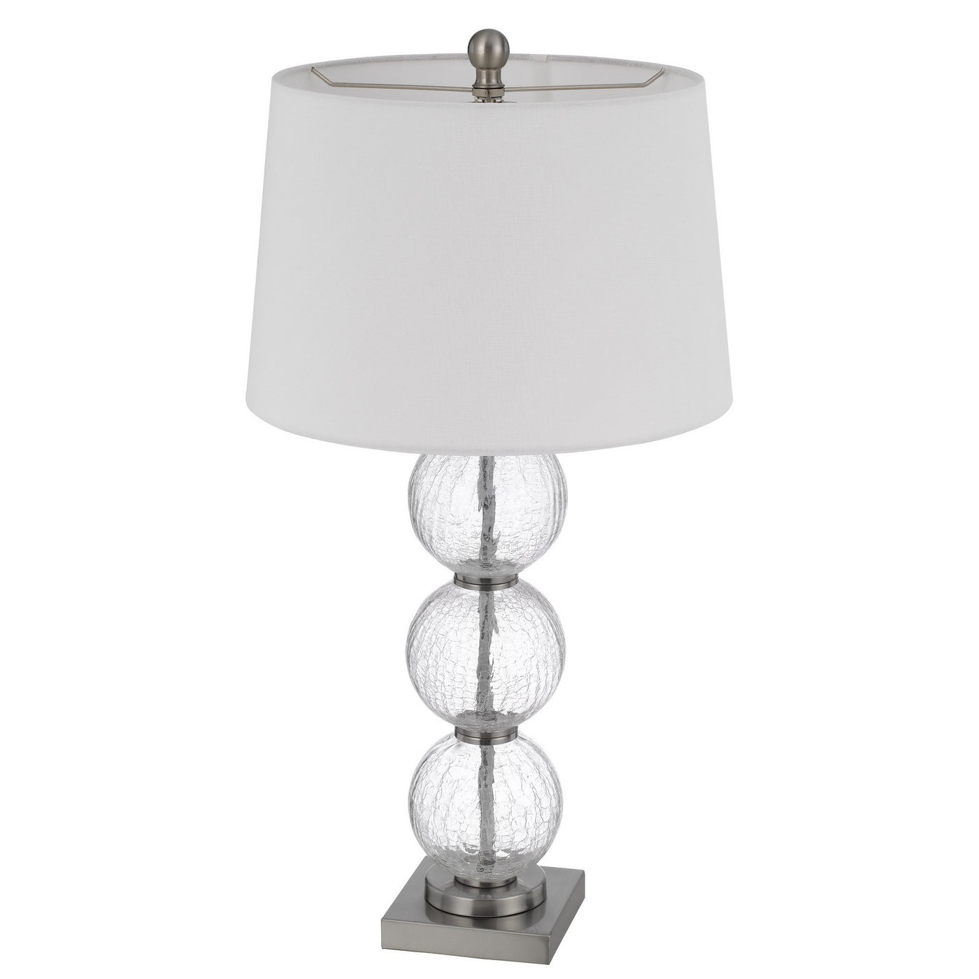 150W 3 WAY CROSSET CRACKLE GLASS TABLE LAMP. PRICED AND SOLD AS PAIRS