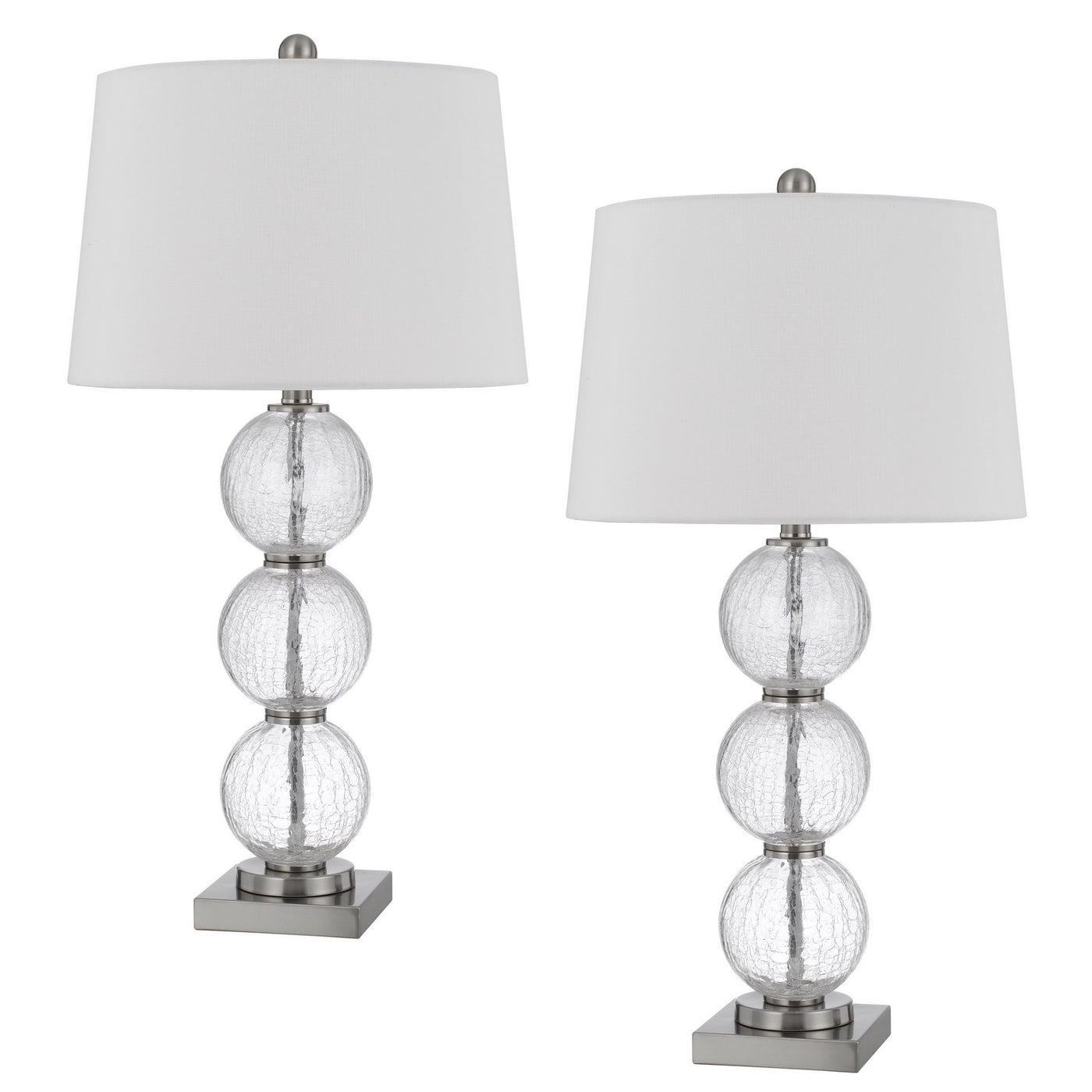 150W 3 way Crosset crackle glass table lamp. Priced and sold as pairs