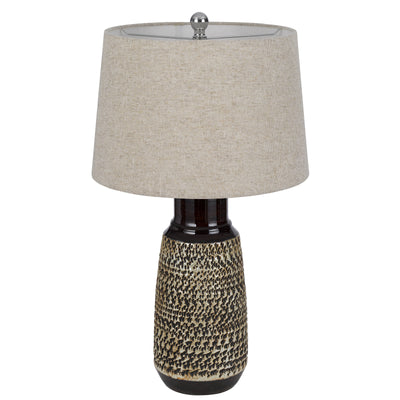 150W 3 WAY SCOTTSBORO CERAMIC TABLE LAMP AND HARDBACK TAPER DRUM SOFT BURLAP SHADE (SOLD AS PAIRS)