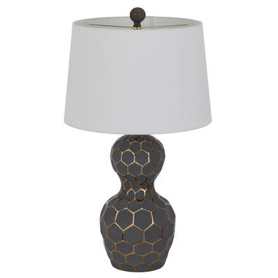 150W 3 WAY TUSCALOOSA RESIN TABLE LAMP WITH HARDBACK TAPER DRUM FABRIC SHADE (SOLD AS PAIRS)