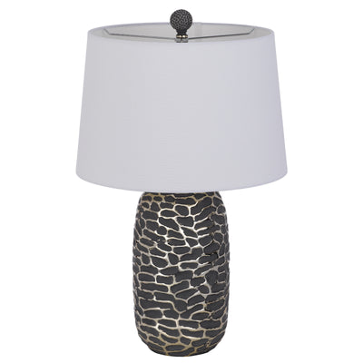 150W 3 WAY MENLO RESIN TABLE LAMP WITH HARDBACK TAPER DRUM FABRIC SHADE (SOLD AS PAIRS)