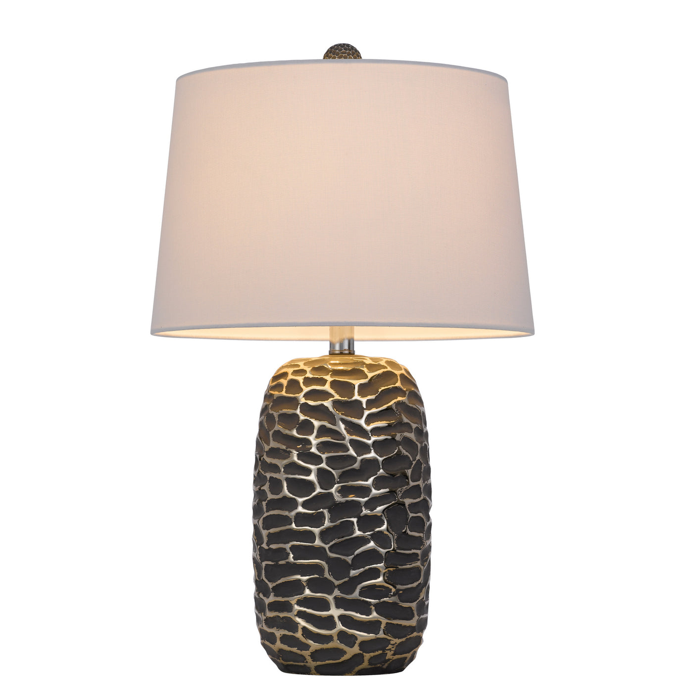 150W 3 WAY MENLO RESIN TABLE LAMP WITH HARDBACK TAPER DRUM FABRIC SHADE (SOLD AS PAIRS)