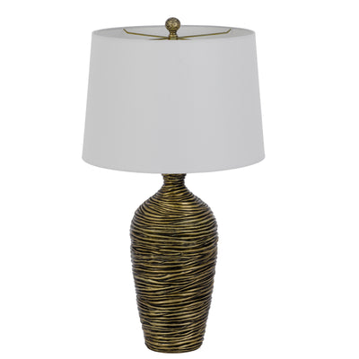 150W 3 WAY AURORA RESIN TABLE LAMP WITH HARDBACK TAPER DRUM FABRIC SHADE (SOLD AS PAIRS)