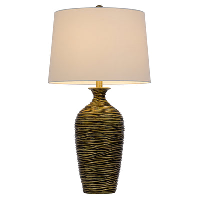 150W 3 WAY AURORA RESIN TABLE LAMP WITH HARDBACK TAPER DRUM FABRIC SHADE (SOLD AS PAIRS)