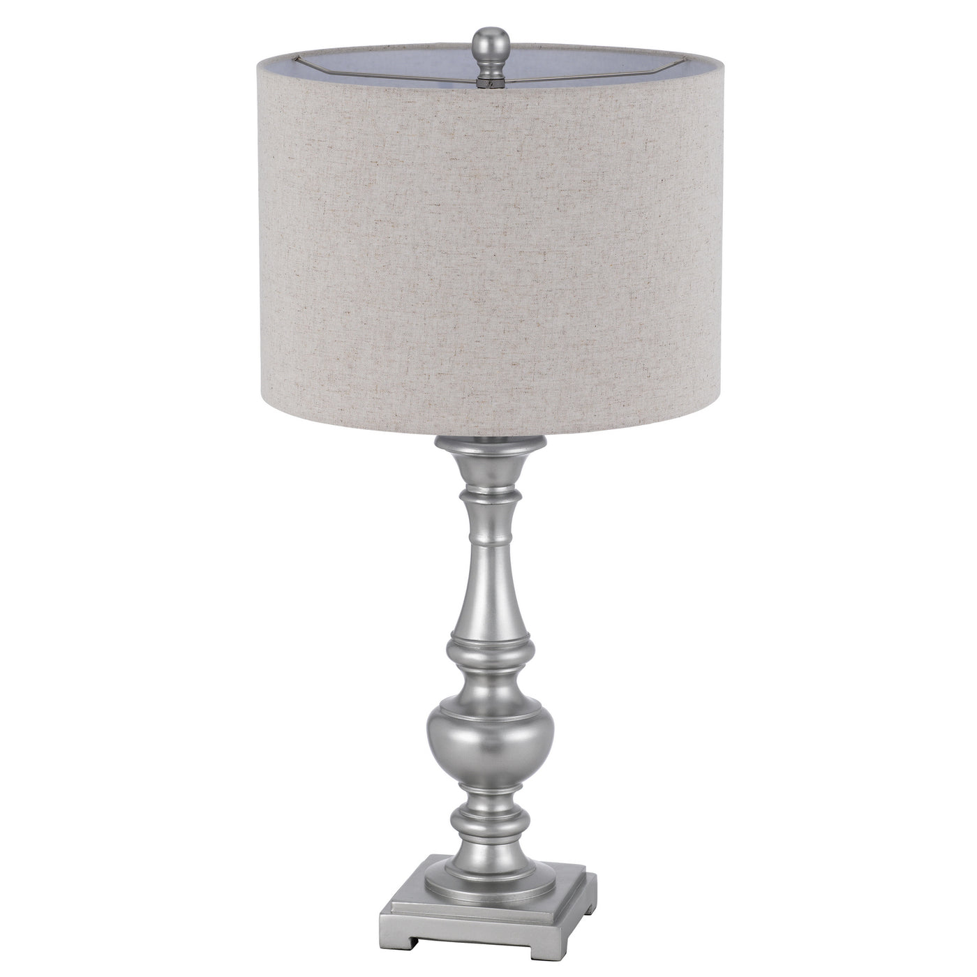 100W NAMPA RESIN TABLE LAMP WITH HARDBACK DRUM FABRIC SHADE (SOLD AS PAIRS)