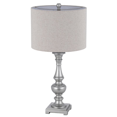 100W NAMPA RESIN TABLE LAMP WITH HARDBACK DRUM FABRIC SHADE (SOLD AS PAIRS)