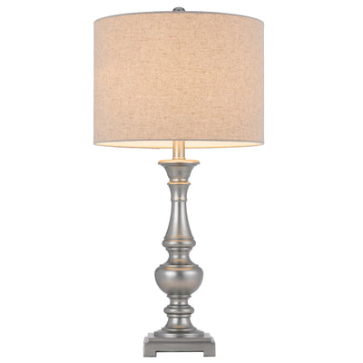 100W NAMPA RESIN TABLE LAMP WITH HARDBACK DRUM FABRIC SHADE (SOLD AS PAIRS)