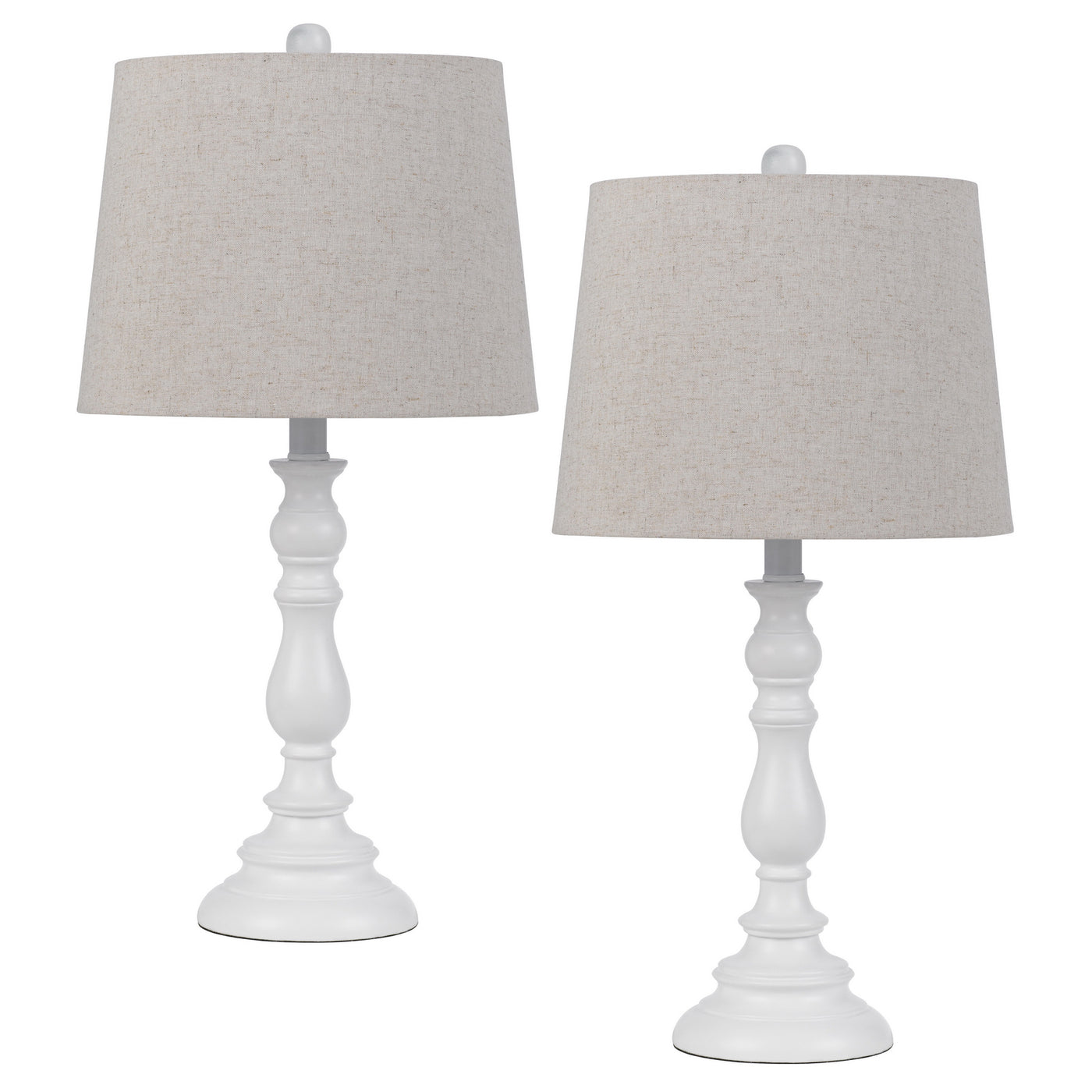 60W Chester resin table lamp with hardback taper drum fabric shade (sold as pairs)