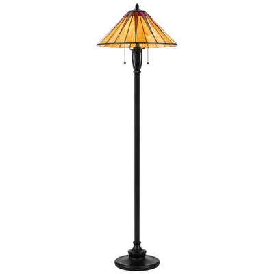 60W X 2 METAL/RESIN TIFFANY TABLE LAMP WITH PULL CHAIN SWITCHES