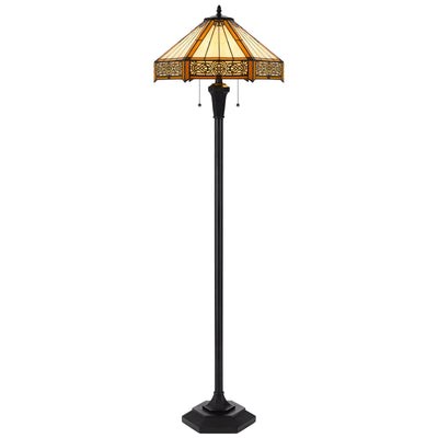 60W x 2 metal/resin Tiffany table lamp with pull chain switches