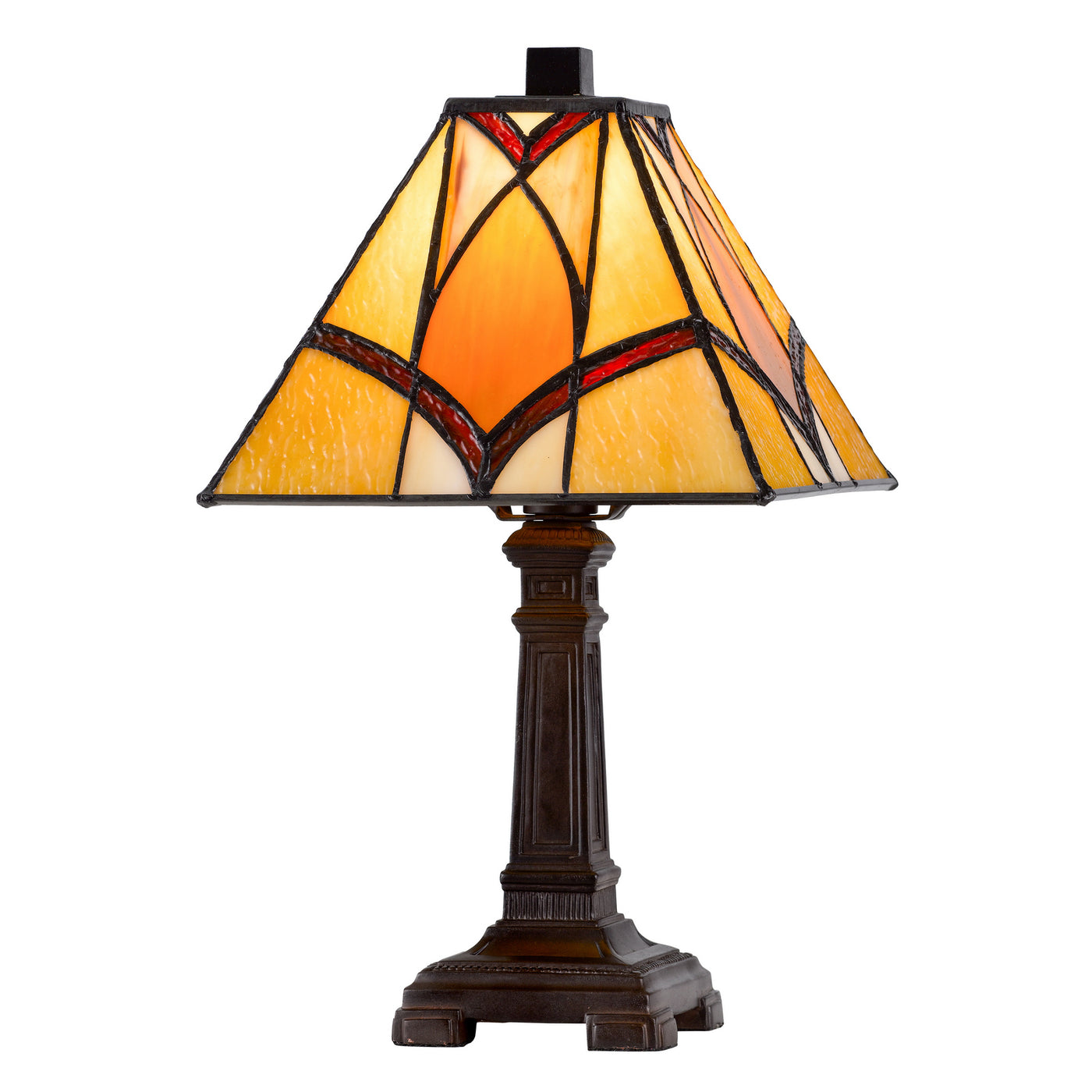 40W metal/resin Tiffany accent lamp with inline switch