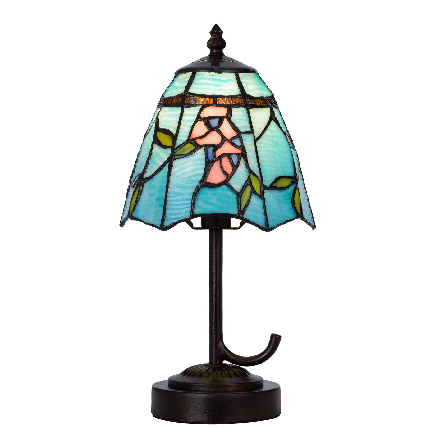 40W metal/resin Tiffany accent lamp with inline switch