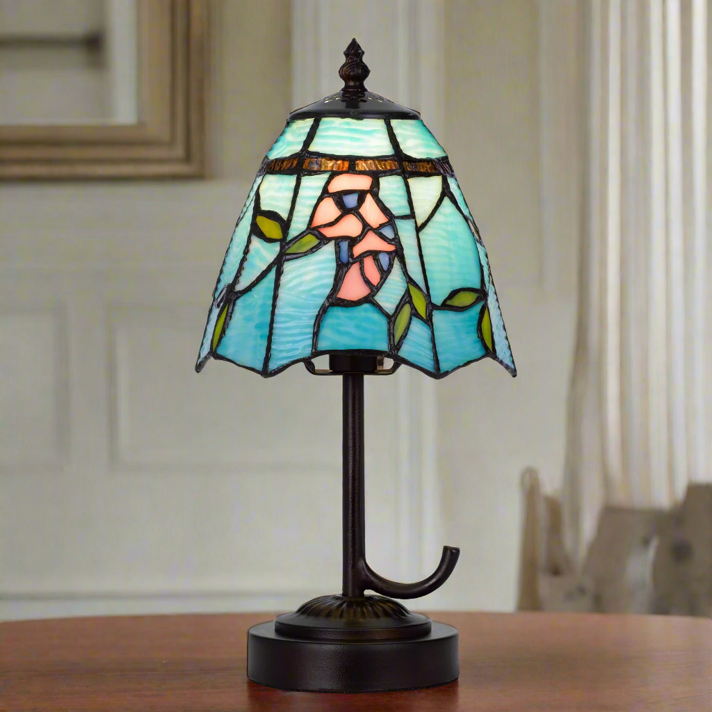 40W METAL/RESIN TIFFANY ACCENT LAMP WITH INLINE SWITCH