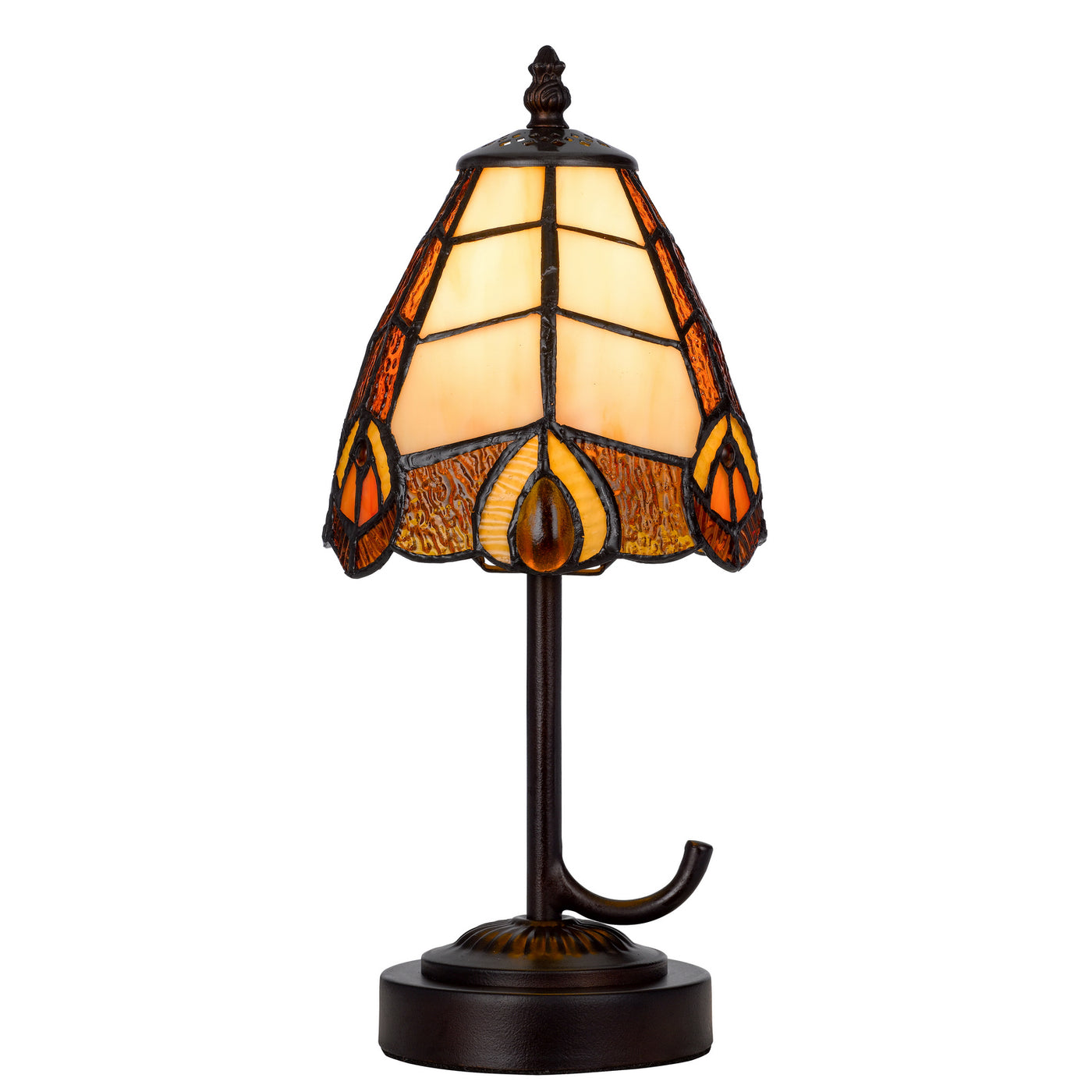 40W metal/resin Tiffany accent lamp with inline switch