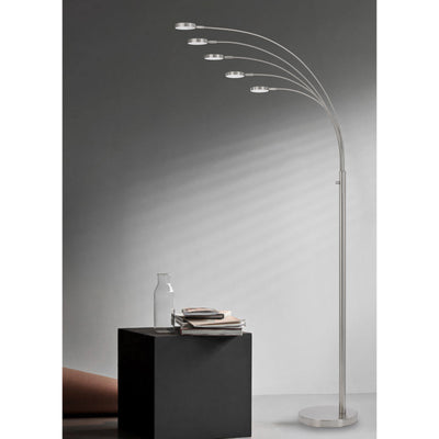 MALIBU INTERGRATED LED 8W X 5 METAL ARC FLOOR LAMP