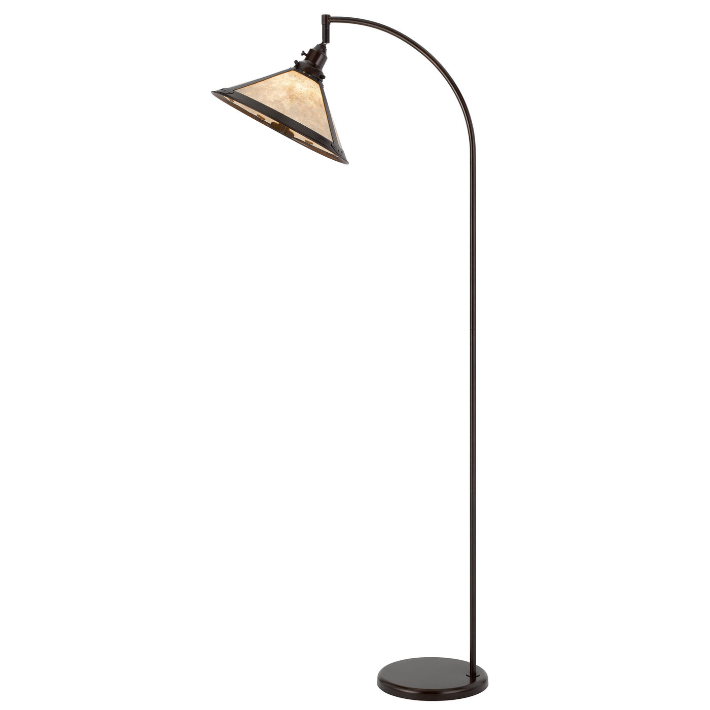 60W DOWNBRIDGE ADJUSTABLE METAL FLOOR LAMP WITH MICA SHADE Floor Lamp Cal Lighting