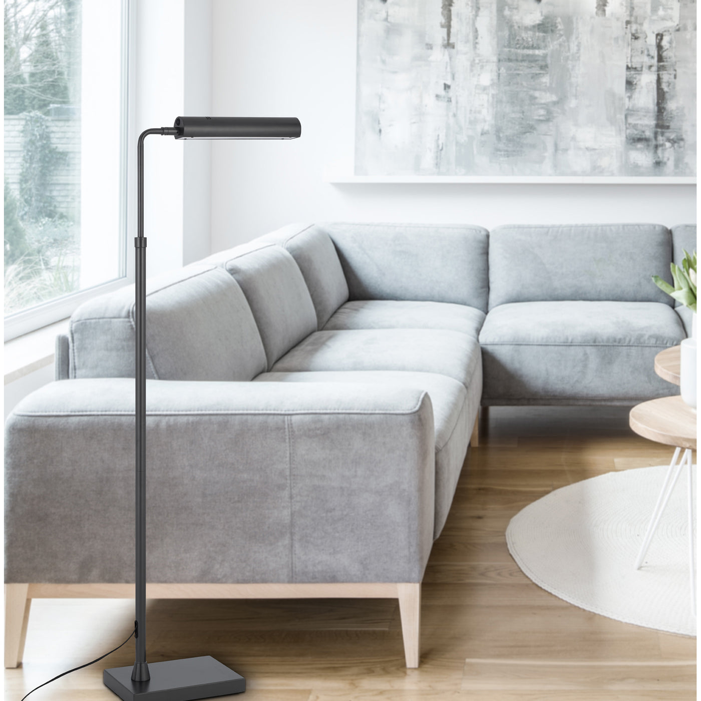 DELRAY 17W, 3000K NON DIMMABLE INTEGRATED LED METAL FLOOR LAMP WITH ADJUSTABLE HEIGHT