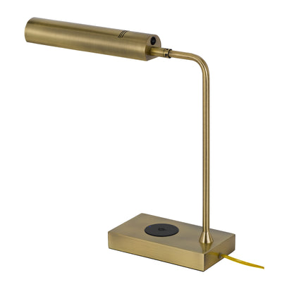 DELRAY 12W INTERGRATED LED METAL DESK LAMP WITH WIRELESS CHARGING PORT Table Lamp Cal Lighting