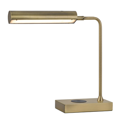 DELRAY 12W INTERGRATED LED METAL DESK LAMP WITH WIRELESS CHARGING PORT Table Lamp Cal Lighting