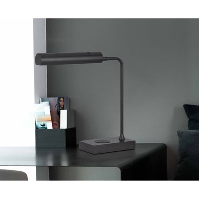 DELRAY 12W INTERGRATED LED METAL DESK LAMP WITH WIRELESS CHARGING PORT Table Lamp Cal Lighting