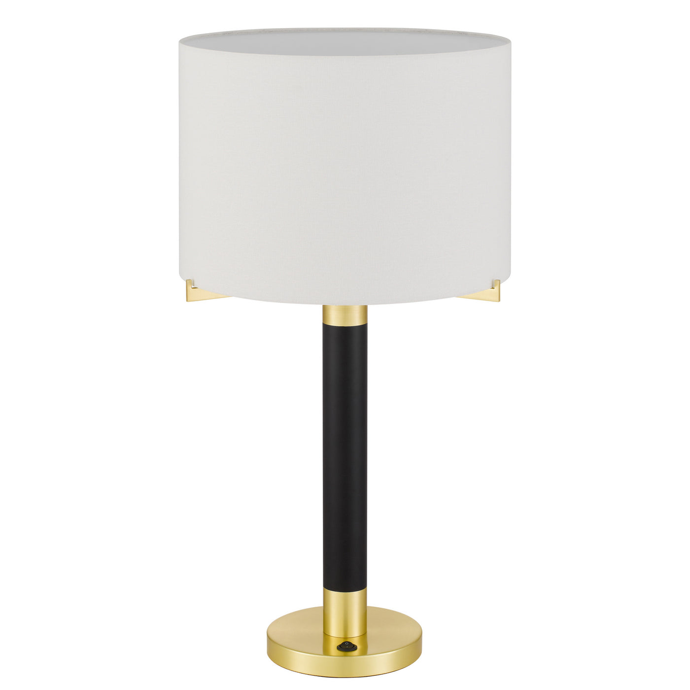 GOLDSTON 100W METAL TABLE LAMP WITH DRUM HARDBACK FABRIC SHADE Table Lamp Cal Lighting