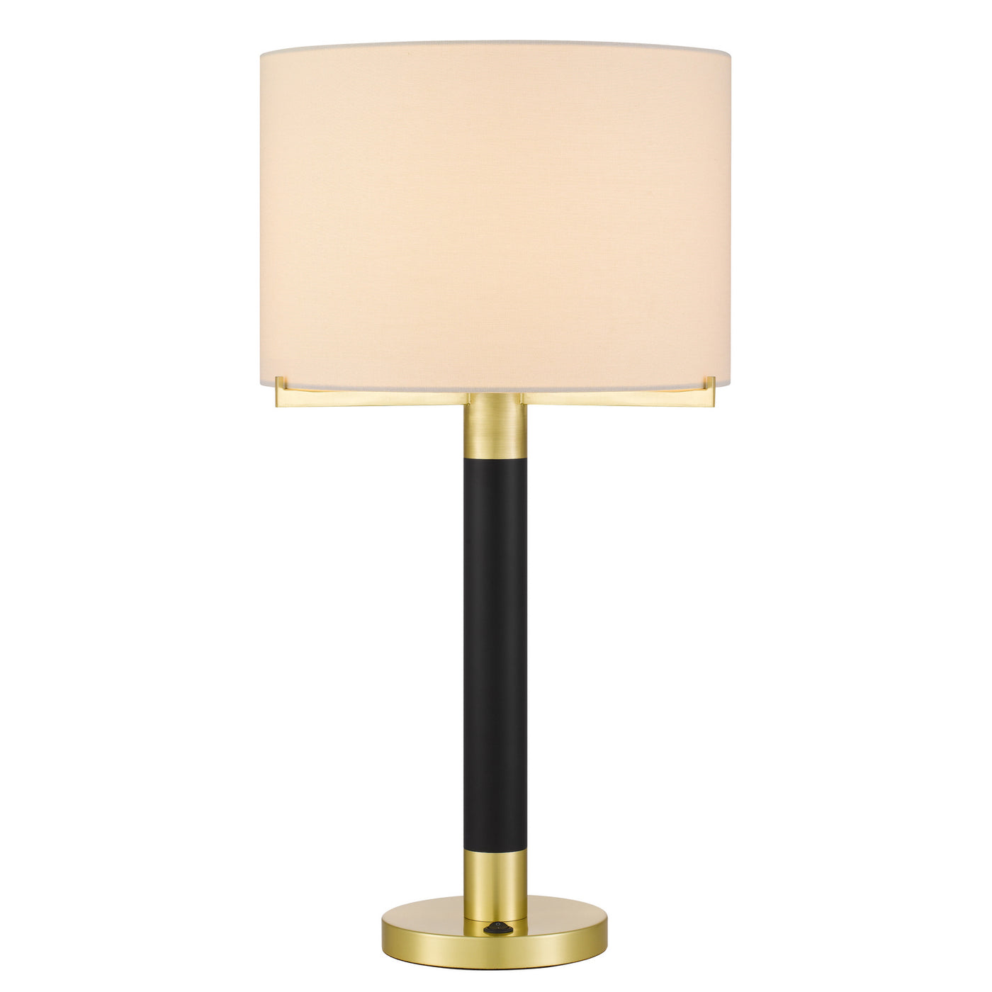 GOLDSTON 100W METAL TABLE LAMP WITH DRUM HARDBACK FABRIC SHADE Table Lamp Cal Lighting