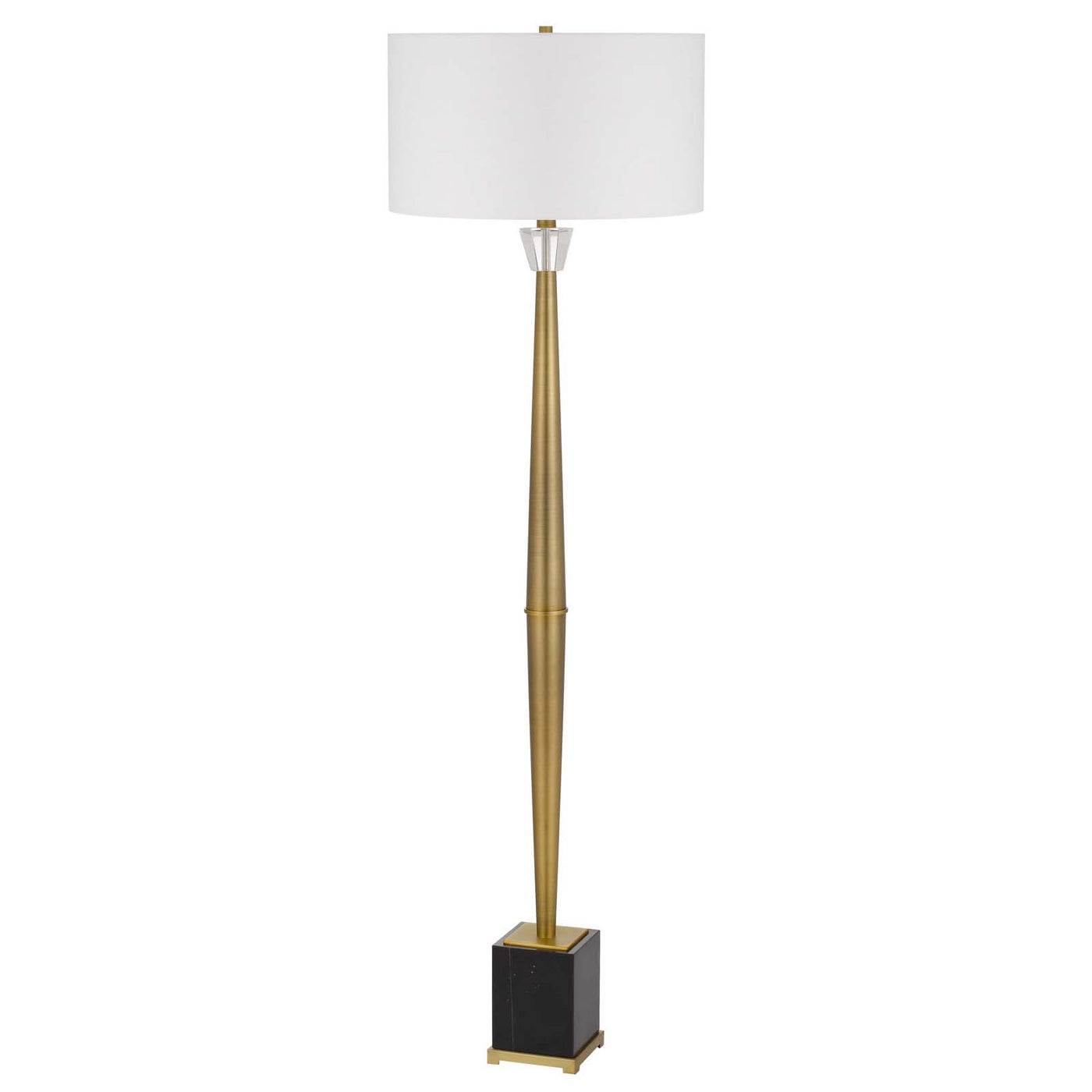 150W 3 WAY SALFORD METAL FLOOR LAMP WITH CRYSTAL FONT / MARBLE BASE AND DRUM HARDBACK FABRIC SHADE Table Lamp Cal Lighting