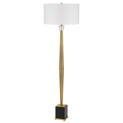 150W 3 WAY SALFORD METAL FLOOR LAMP WITH CRYSTAL FONT / MARBLE BASE AND DRUM HARDBACK FABRIC SHADE Table Lamp Cal Lighting