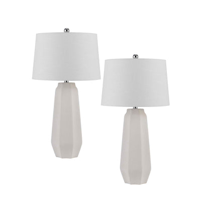 150W 3 way Drayton ceramic table lamp with hardback fabric shade (sold in pairs)