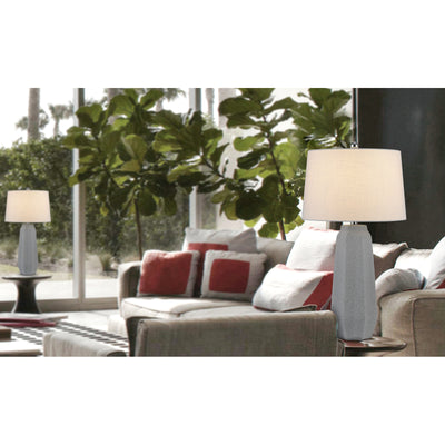 150W 3 WAY DRAYTON CERAMIC TABLE LAMP WITH HARDBACK FABRIC SHADE (SOLD IN PAIRS)