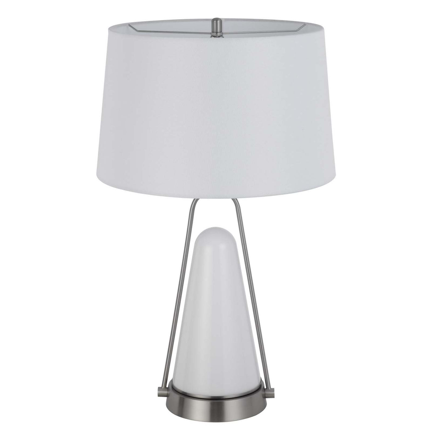 100W BIRCHMORE METAL/GLASS TABLE LAMP WITH BUILT IN LED NIGHT LIGHT