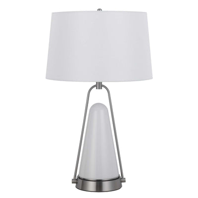 100W Birchmore metal/glass table lamp with built in LED night light