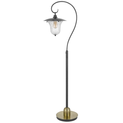 60W WALCOTT DOWNBRIDGE LANTERN METAL FLOOR LAMP WITH BUBBLED GLASS SHADE Floor Lamp Cal Lighting