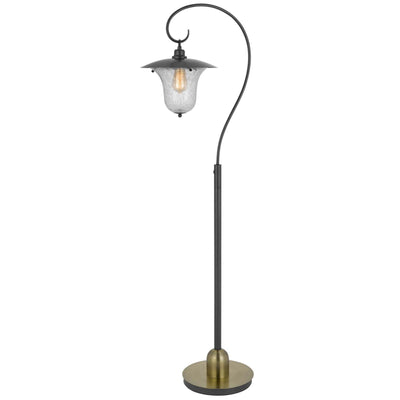 60W WALCOTT DOWNBRIDGE LANTERN METAL FLOOR LAMP WITH BUBBLED GLASS SHADE Floor Lamp Cal Lighting