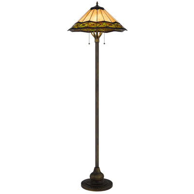 60W X 2 ARMSCROFT TIFFANY FLOOR LAMP Floor Lamp Cal Lighting