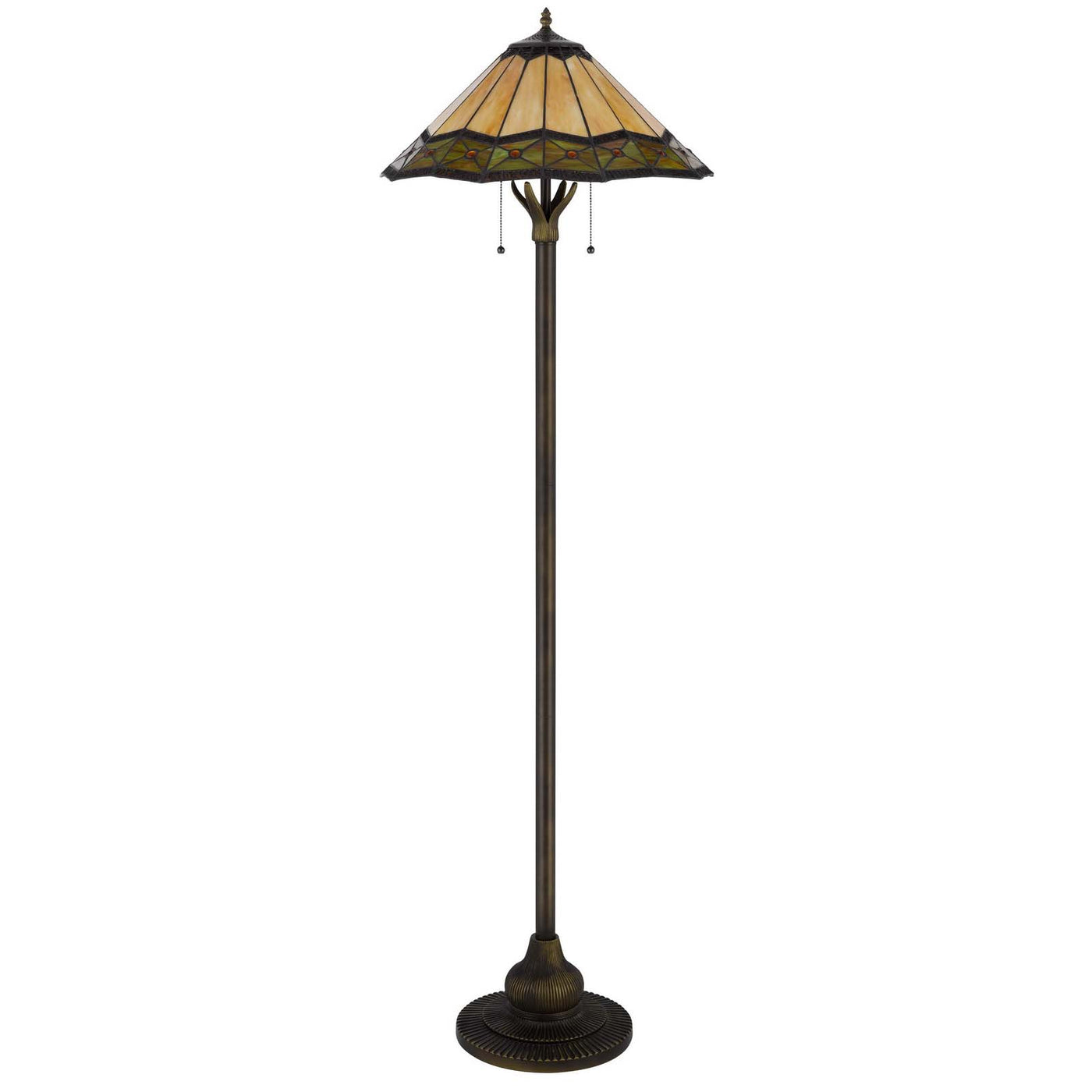 60W X 2 ARMSCROFT TIFFANY FLOOR LAMP Floor Lamp Cal Lighting