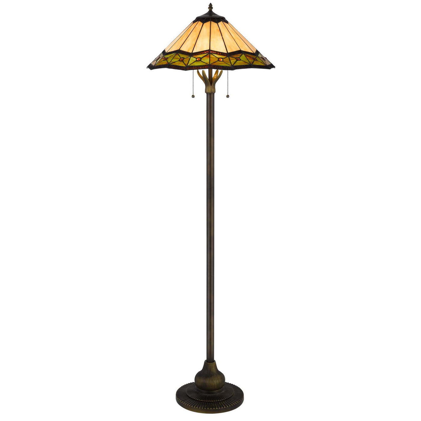 60W X 2 ARMSCROFT TIFFANY FLOOR LAMP Floor Lamp Cal Lighting