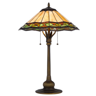 60W X 2 ARMSCROFT TIFFANY TABLE LAMP