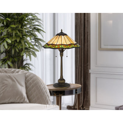 60W X 2 ARMSCROFT TIFFANY TABLE LAMP