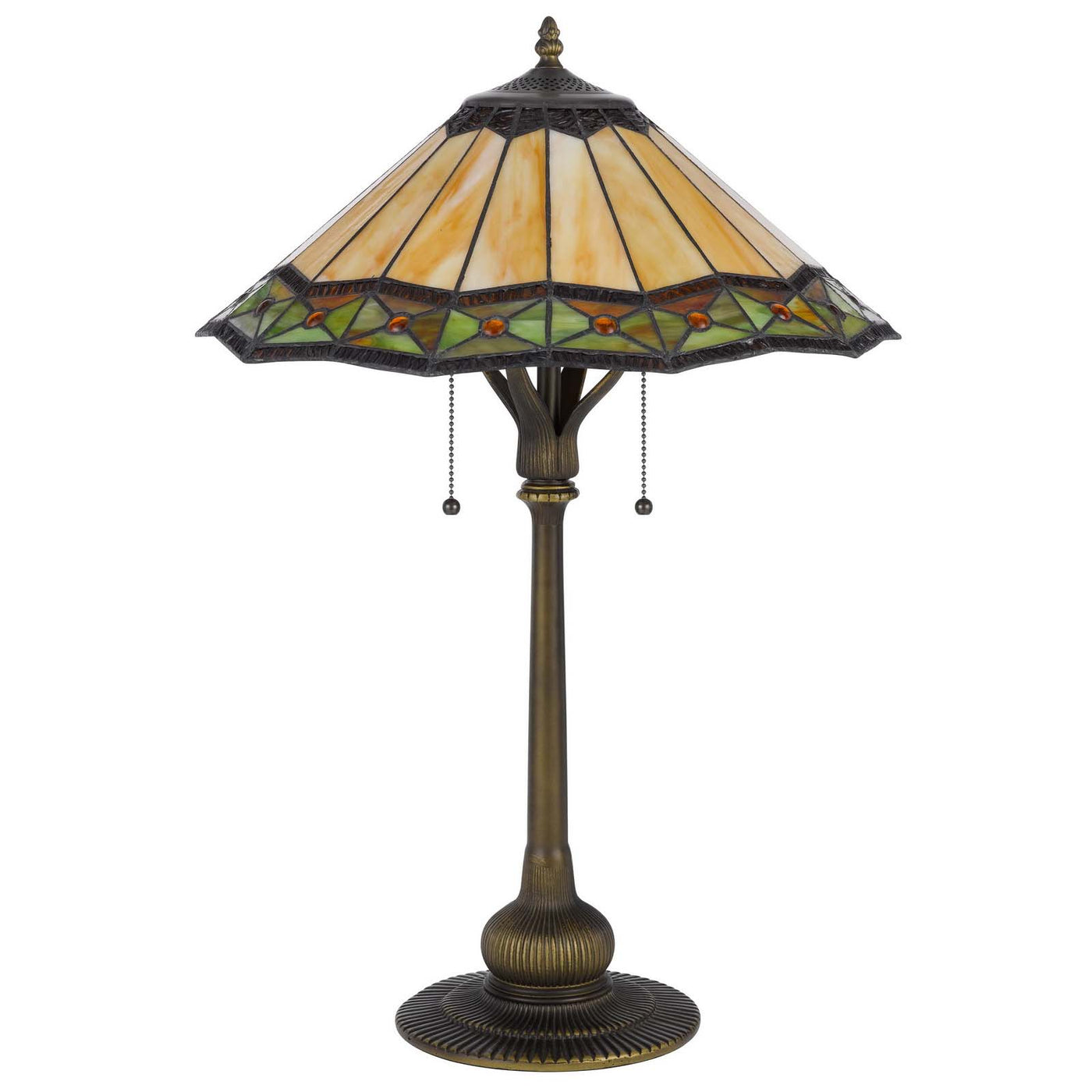 60W X 2 ARMSCROFT TIFFANY TABLE LAMP