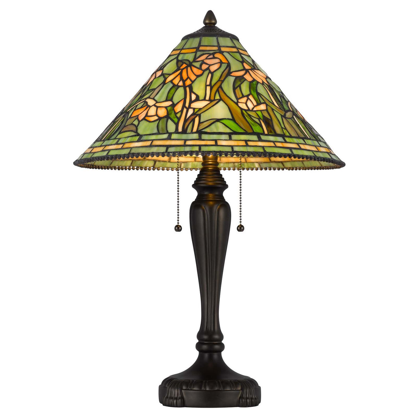 60W X 2 MILWOOD TIFFANY TABLE LAMP